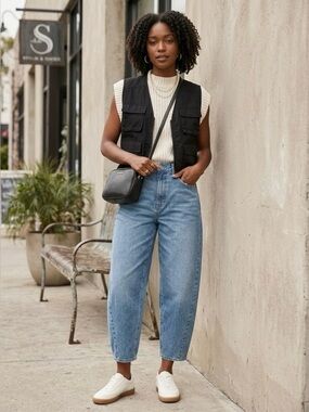 OLD NAVY Balloon Fit Ankle Size 14 Classic Blue Denim Jeans